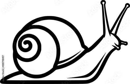 Snail vector black silhouette cricut design for T-Shirt
