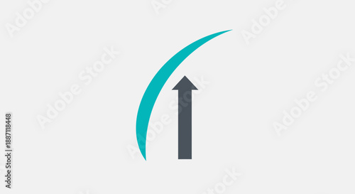 Arrow Symbol And Curve Shape Illustrating Growth, Progress, And Forward Movement