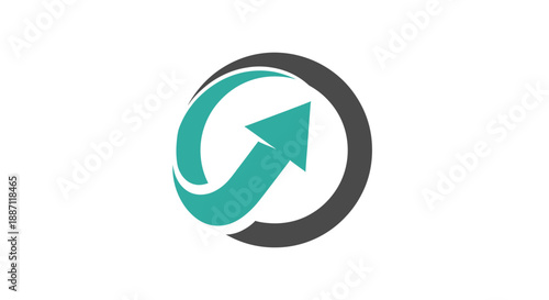 Arrow Symbol Rising Within Circle Representing Growth, Progress, And Forward Thinking