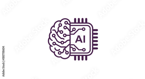 Artificial Intelligence Brain Circuitry Combined Into Innovative Modern Technological Concept