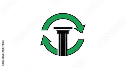 Architectural Design Concept: Infographic Indicating Circular Sustainability and Renewal Process