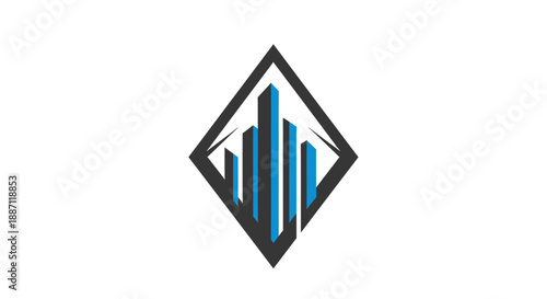 Architectural Design Emblem Abstract Illustration Of City Buildings And Structures