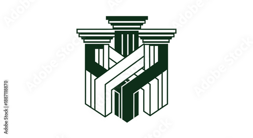 Architectural Design Emblem Illustrates Elegant Lines And Structured Framework Composition