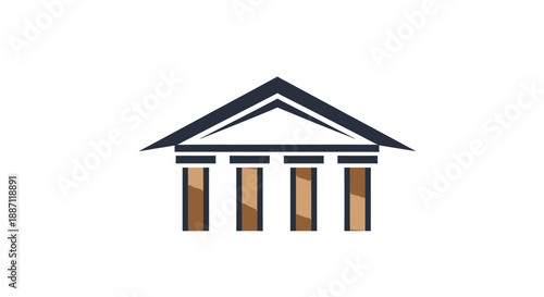 Architectural Design Emblem Resembling a Classic Building for Legal or Governmental Usage