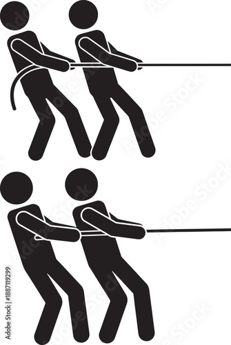 People playing tug of war competition