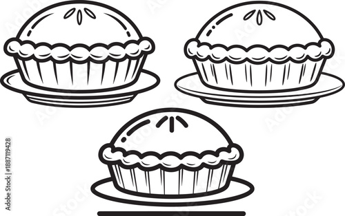 Homemade pie on plate