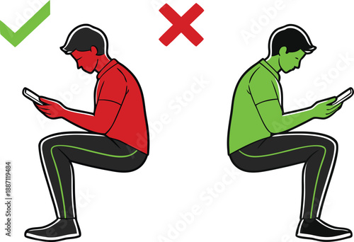 Proper posture while using mobile devices good vs bad habits for a healthy back