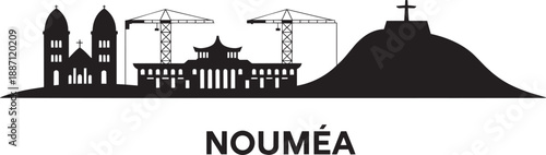 Nouméa new caledonia city skyline with famous buildings and landmarks, travel destination