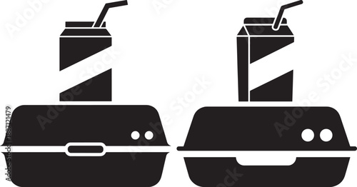 Food box and drink carton illustration