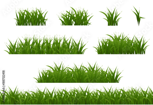 Grass Big Collection With White Background