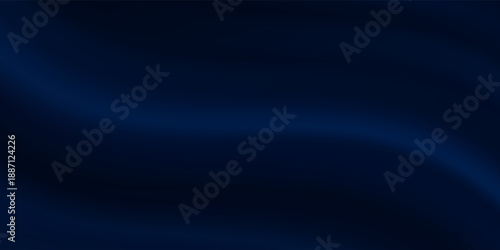 Black blue abstract background. Silk satin. Curtain, drapery. Shiny fabric. Dark. Wavy soft pleats. Navy blue elegant luxury background. Liquid wave effect. Gradient. Christmas. Festive.