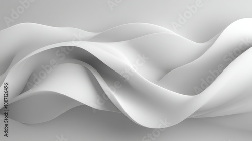 Abstract White Wave Forms on Smooth Background for Modern Design