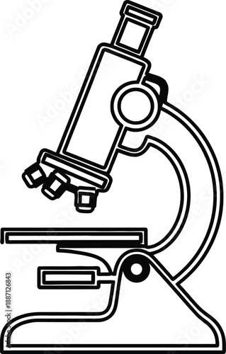 Microscope silhouette for biology and science education