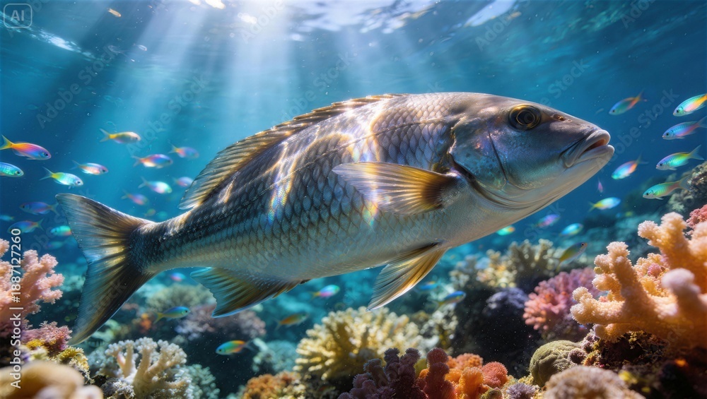 Fototapeta premium A majestic fish glides gracefully