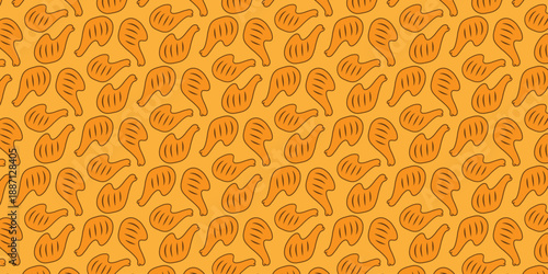 fried chicken seamless pattern background doodle fried chicken pattern background Fried chicken doodle pattern fast food background Chicken leg pattern Chicken wings pattern