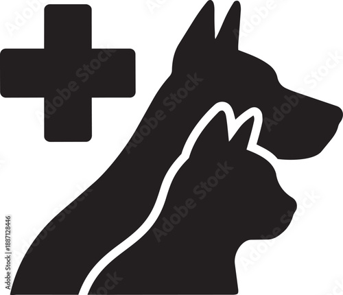 Veterinary clinic medical cross icon vector