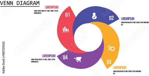 Venn diagram circles chart infographic
