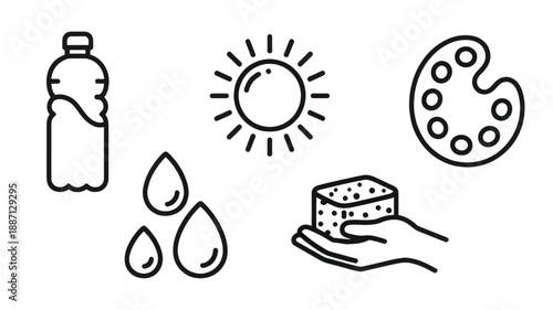 Water and Hygiene Line Icons
Clean Health Symbol Collection