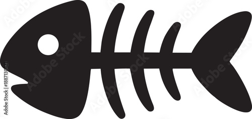 Fish bone skeleton waste icon vector