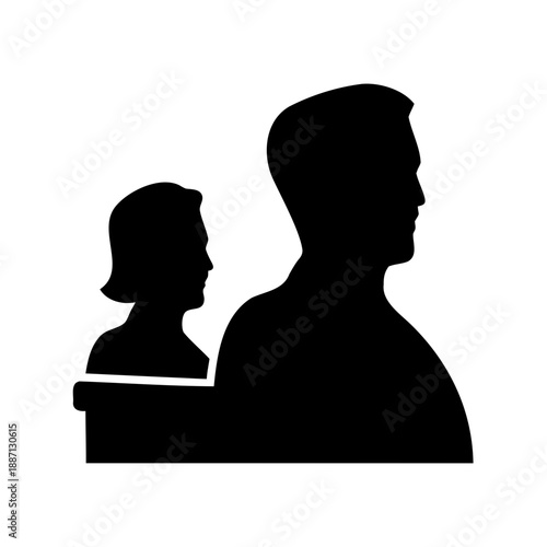 Silhouette of two people Vector, illustration