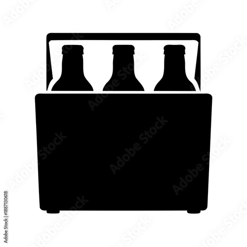 Six pack of beer bottles Vector, illustration