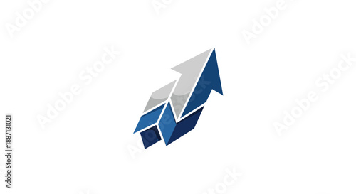 Ascending Arrow Illustration Depicting Upward Movement and Success In a Modern Style