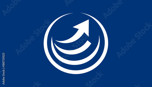 Ascending Arrow Inside Circle Symbolizing Growth And Progress Graphic Resource