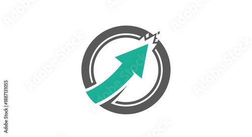 Ascending Arrow Piercing Circle Logo Concept for Business Growth and Success Visualization