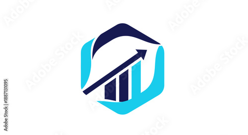 Business Growth and Financial Progress in a Dynamic and Modern Logo Design