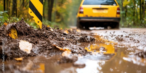 Mudslide creates unsafe travel conditions on rural road after heavy rain