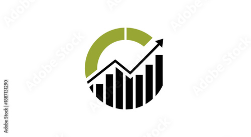 Business Growth Visualization: Achieving Success and Progress with Upward Trends Illustrated