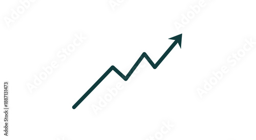 Ascending Graphical Illustration Showing Growth Progress Against White Background