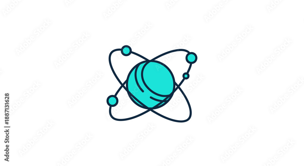 Obraz premium Atom Scientific Illustration Representing Science, Research And Technological Advancements