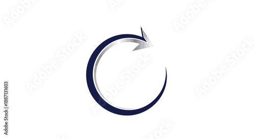 Circular Arrow Design Indicating Iteration, Recycling, or Process Reformation Visually