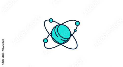 Atom Scientific Illustration Representing Science, Research And Technological Advancements