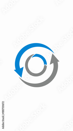Circular Arrow Symbol Represents Continuous Flow or Perpetual Cycle Concept Vector Design