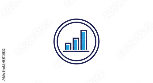 Circular Chart Graphic Representing Growth and Business Performance on White Background