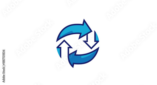 Circular Arrows Symbolizing Recycling and Environmental Sustainability Concept Graphics Design