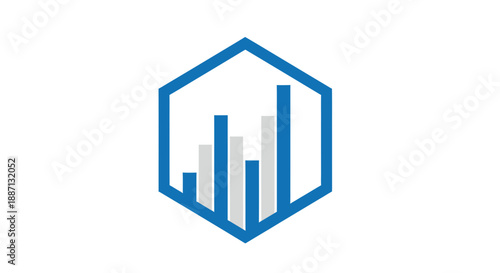 Business Data Analysis Graphic in a Hexagon Shape Promoting Growth and Strategic Insights