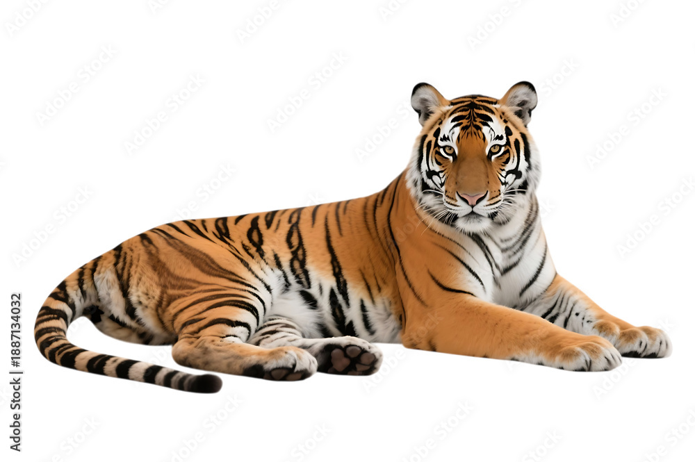 Obraz premium Lying tiger with black stripes
