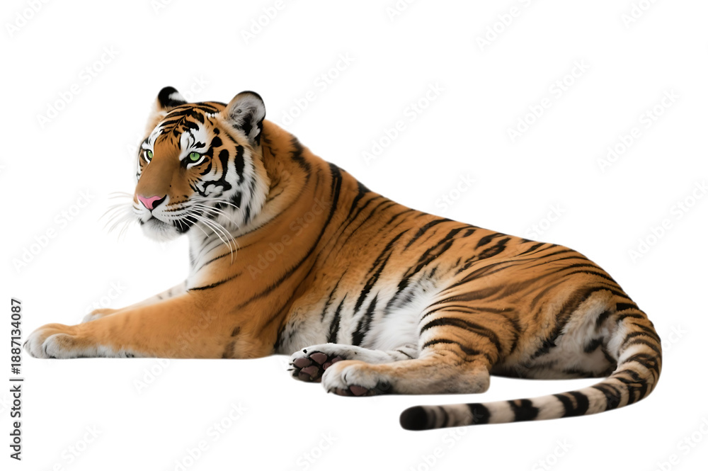 Obraz premium Lying tiger with black stripes