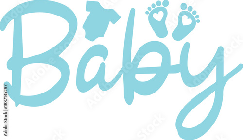 Baby typography design on plain white transparent isolated background for card, shirt, hoodie, sweatshirt, apparel, tag, mug, icon, poster or badge