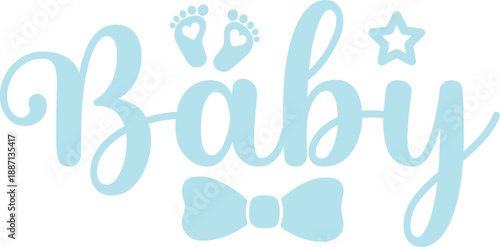 Baby typography design on plain white transparent isolated background for card, shirt, hoodie, sweatshirt, apparel, tag, mug, icon, poster or badge