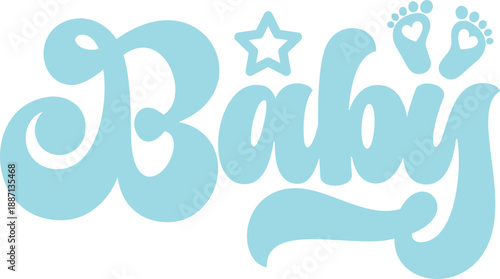 Baby typography design on plain white transparent isolated background for card, shirt, hoodie, sweatshirt, apparel, tag, mug, icon, poster or badge