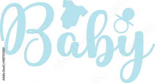 Baby typography design on plain white transparent isolated background for card, shirt, hoodie, sweatshirt, apparel, tag, mug, icon, poster or badge