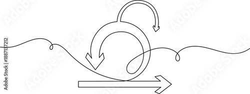 Agile data sprint icon continuous one line drawing on white background suitable for enterprise analytics and operations agility methodology concepts symbol outline vector illustration