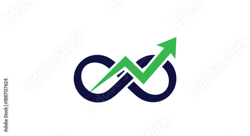 Continuous Growth Symbol Illustrating Upward Trends and Infinite Potential