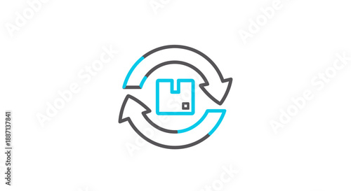 Circular Logistics Icon Representing Delivery, Returns, And Sustainable Practices