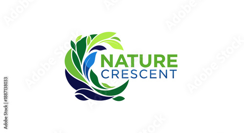 Creative Abstract Nature Logo: Natural Essence and Crescent Design for Branding