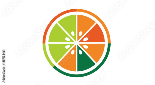 Colorful Citrus Slice Infused With Freshness and Nutritional Value, Showing a Segmented Design